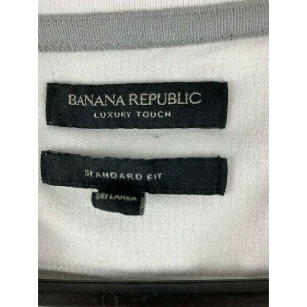 Banana Republic Size L Mens Polo Shirt Short Sleeve Gray Multi Luxury Touch